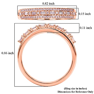 D'Joy Natural Pink Diamond (I3) 0.25 ctw Blush Promise Band Ring in 18K Vermeil Rose Gold Over Sterling Silver (Size 7.0)