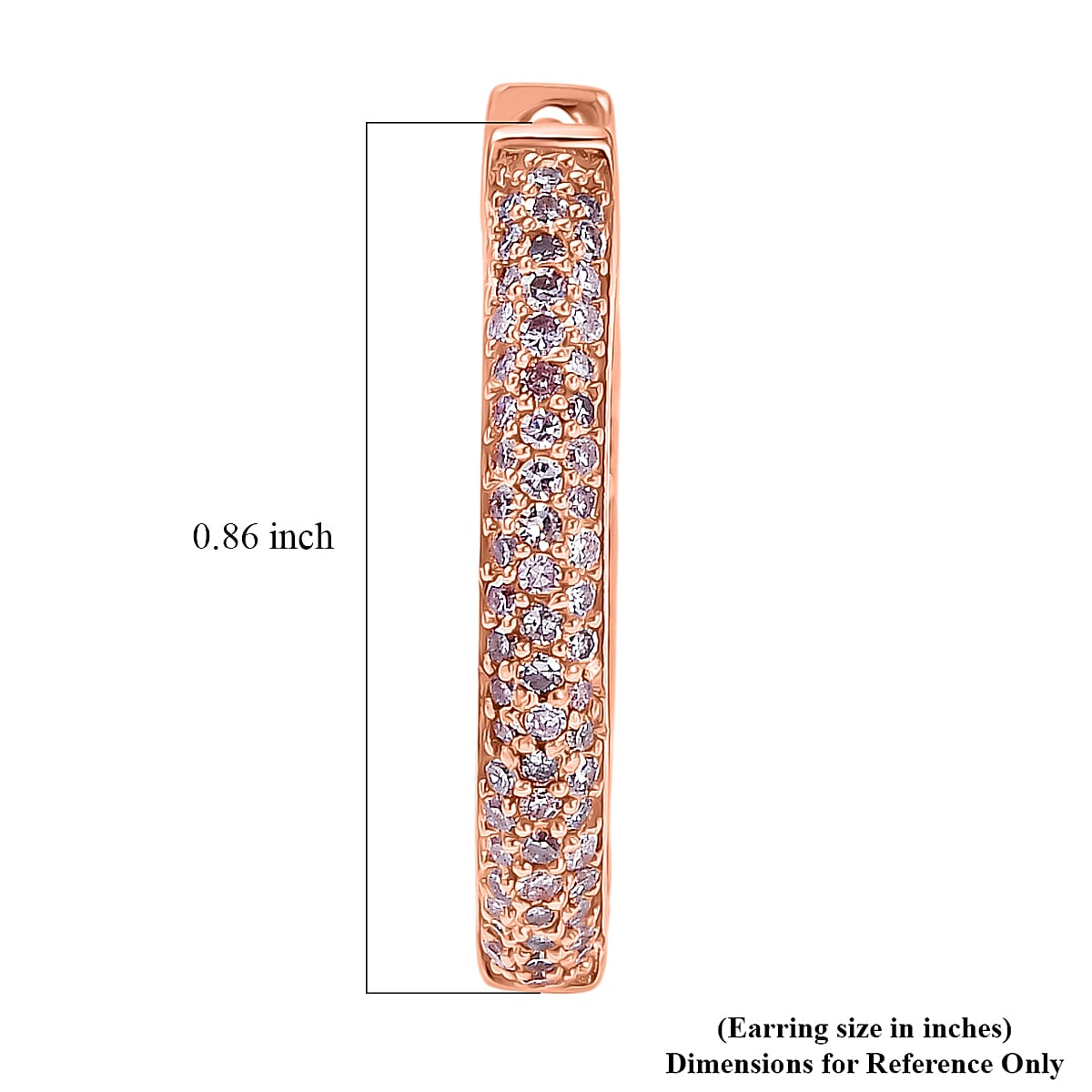 D'Joy Natural Pink Diamond (I3) 1.00 ctw Forever Blush Hoop Earrings in 18K Vermeil Rose Gold Over Sterling Silver (Del. in 7-10 Days) image number 4