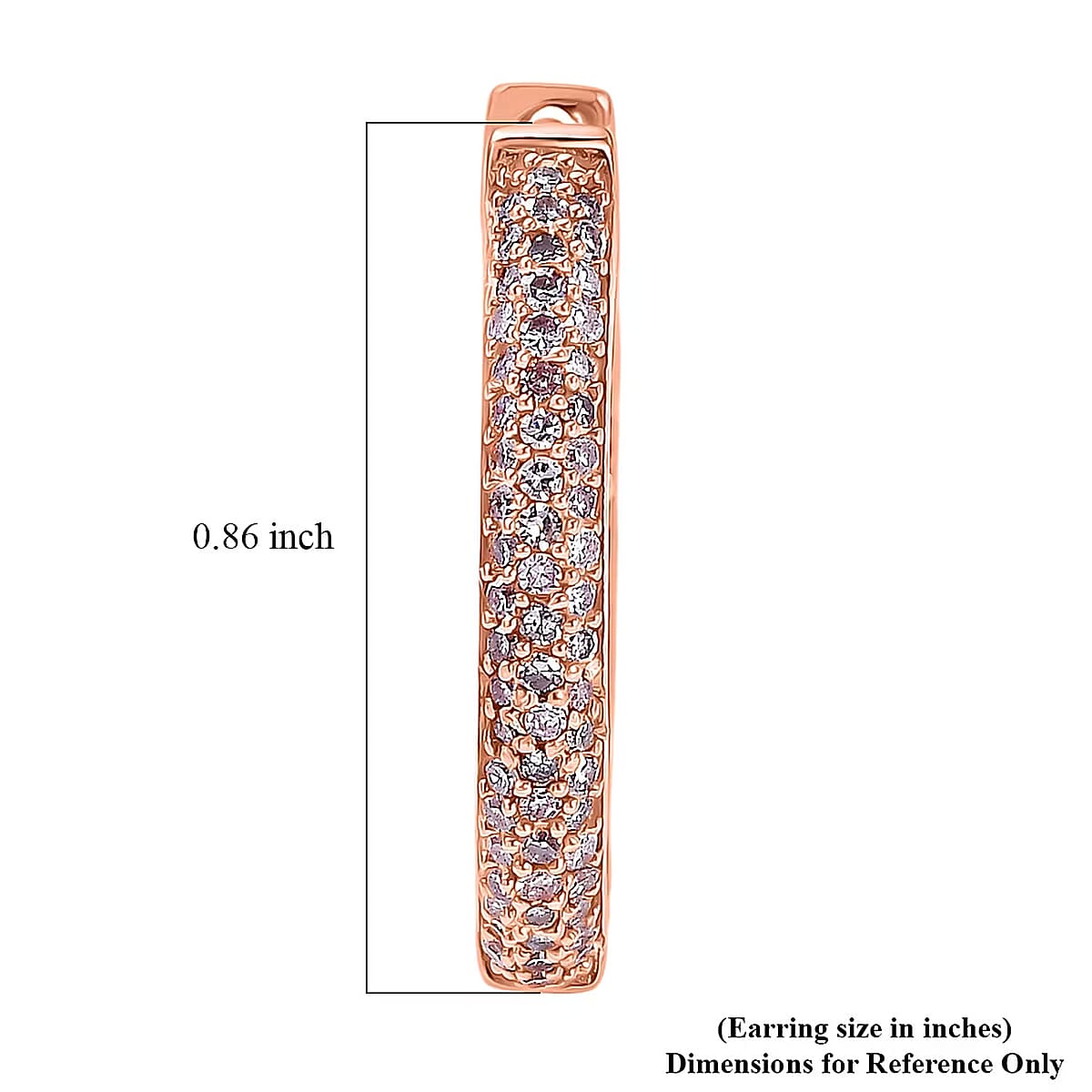 D'Joy Natural Pink Diamond I3 1.00 ctw Forever Blush Hoop Earrings in 18K Vermeil Rose Gold Over Sterling Silver image number 5