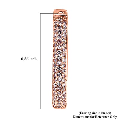 D'Joy Natural Pink Diamond I3 1.00 ctw Forever Blush Hoop Earrings in 18K Vermeil Rose Gold Over Sterling Silver