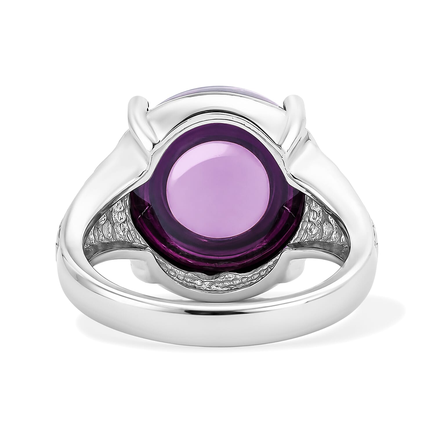 EverTrue Simulated Amethyst Color Diamond Ring in Stainless Steel (Size 7.0) 25.25 ctw