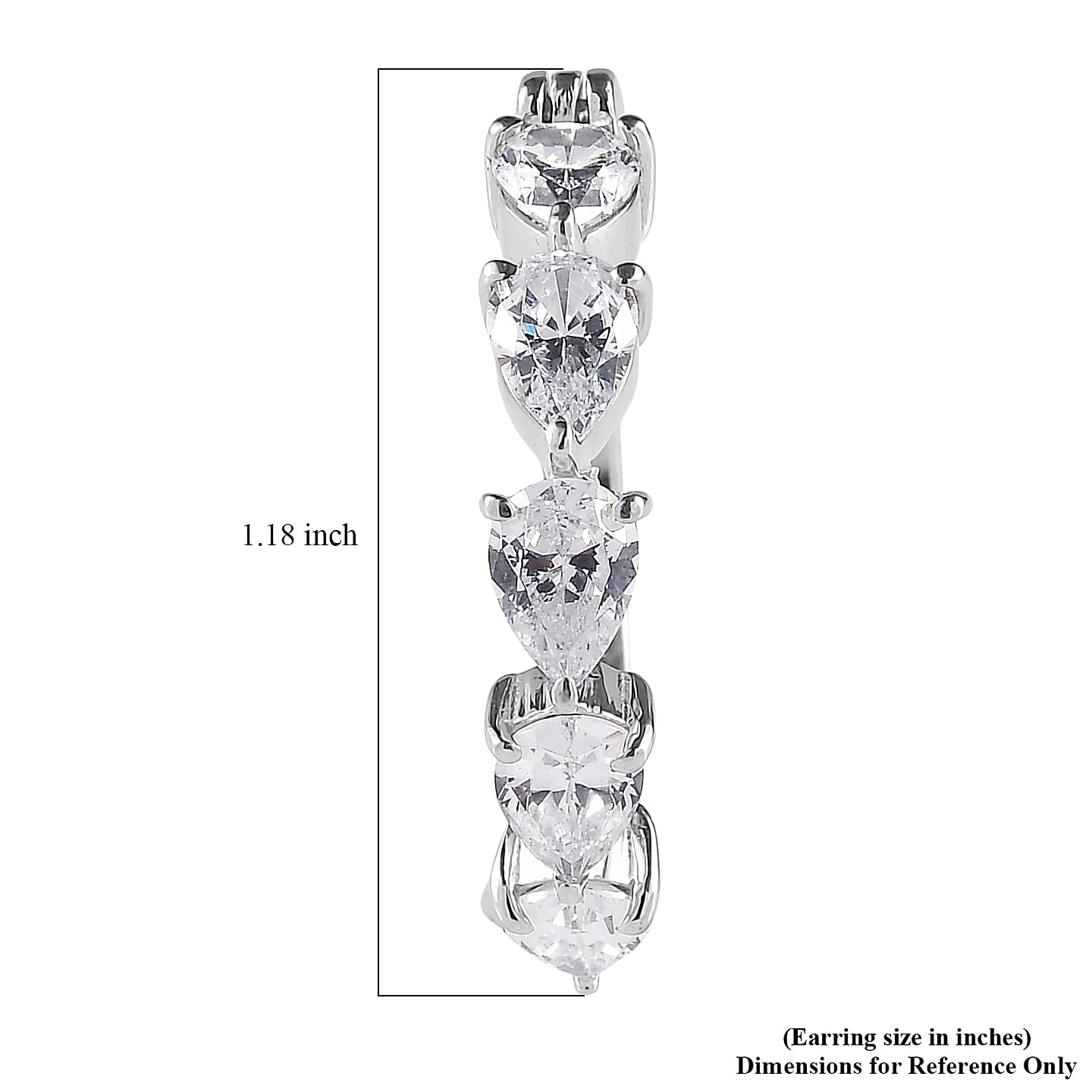EverTrue Simulated Diamond Hoop Earrings in Stainless Steel