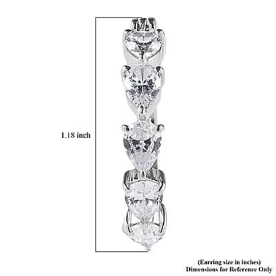 EverTrue Simulated Diamond Hoop Earrings in Stainless Steel