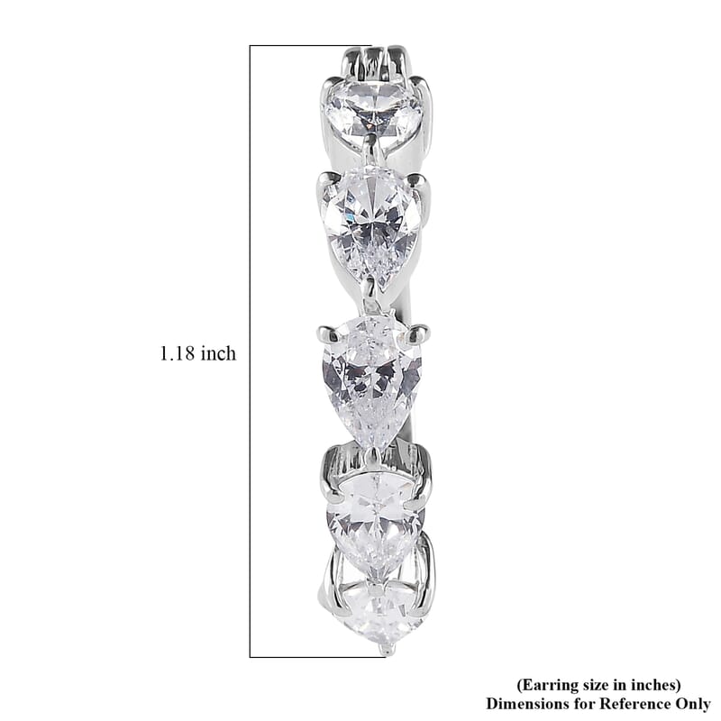 EverTrue Simulated Diamond Hoop Earrings in Stainless Steel