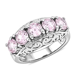 EverTrue Simulated Pink Diamond Ring in Stainless Steel (Size 11.0)