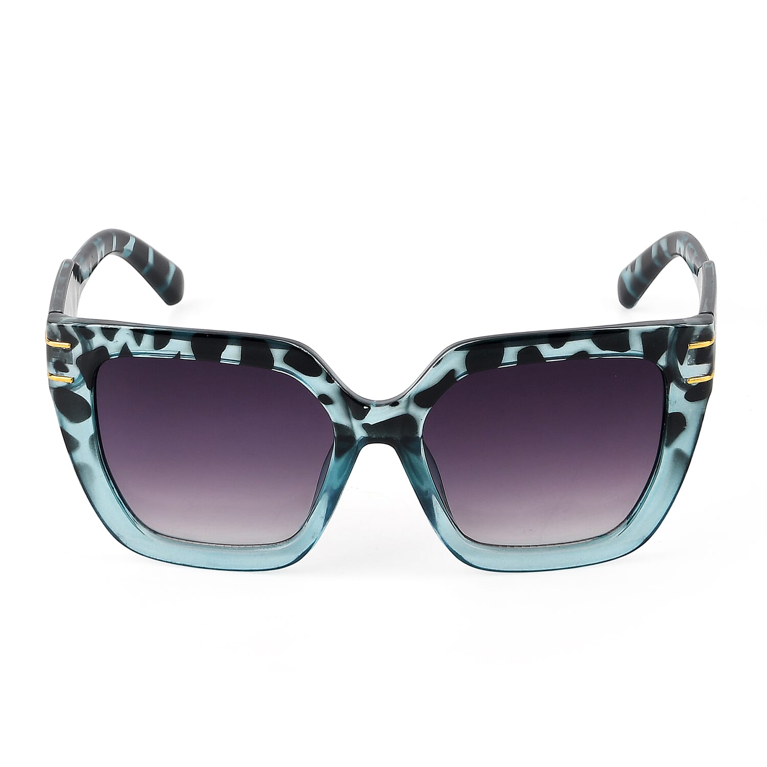 Blue Leopard UV400 Sunglasses with Case