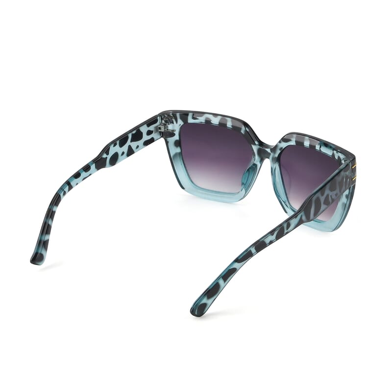 Blue Leopard UV400 Sunglasses with Case