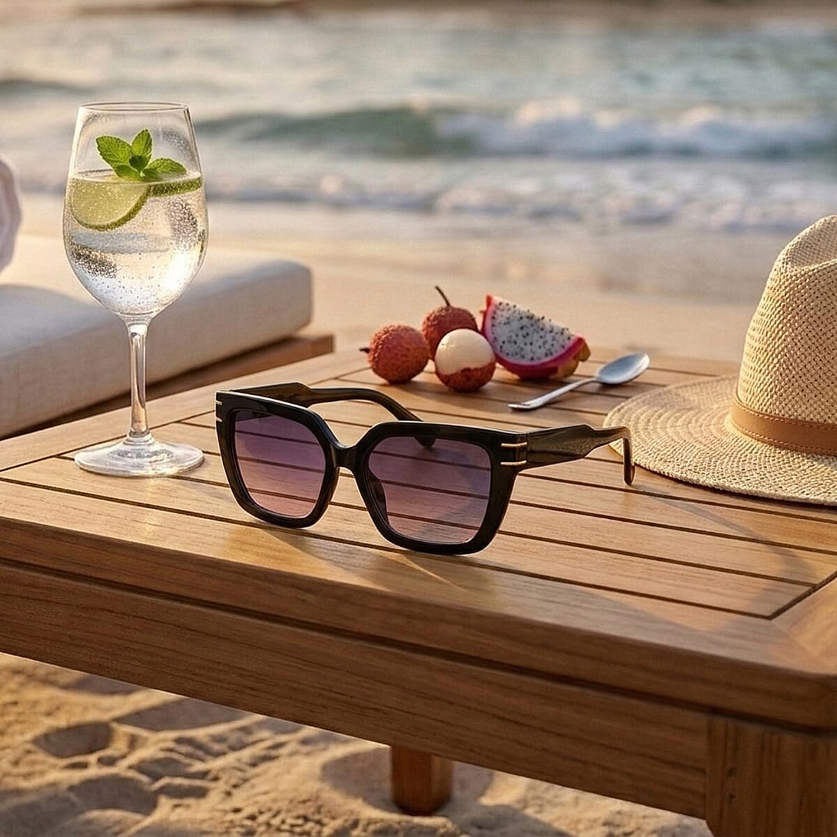 Black UV400 Sunglasses with Case image number 1