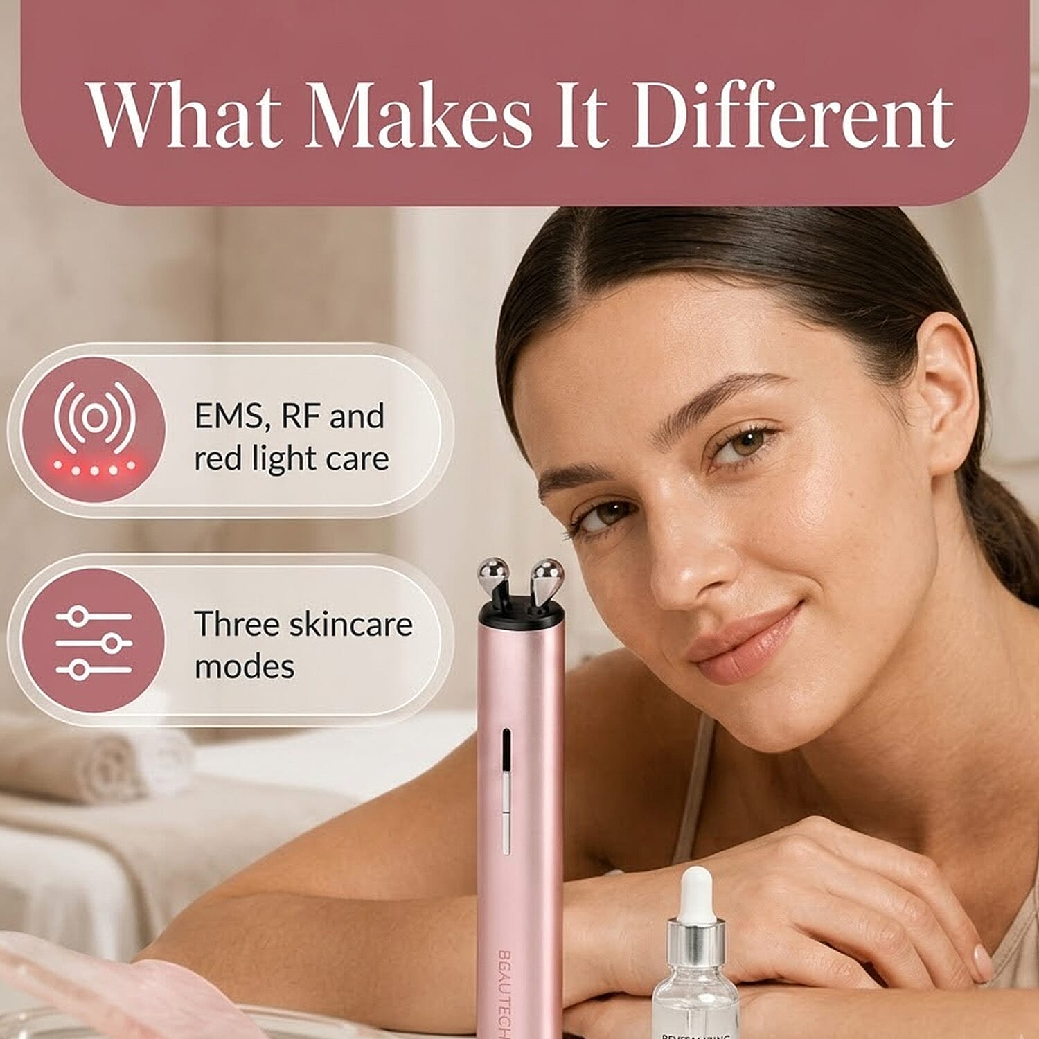 BEAUTECH 3D Rotating Beauty Device with EMS, RF, & Red-Light (Lifetime Warranty)