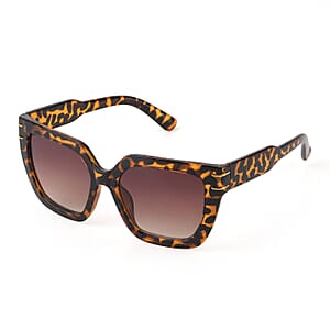 Brown Leopard UV400 Sunglasses with Case