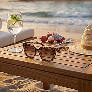 Brown Leopard UV400 Sunglasses with Case