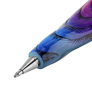 Livmore Blue Owl Set of 3 Polyresin Pen Gift Set with Magnet Bottle Opener and Notebook