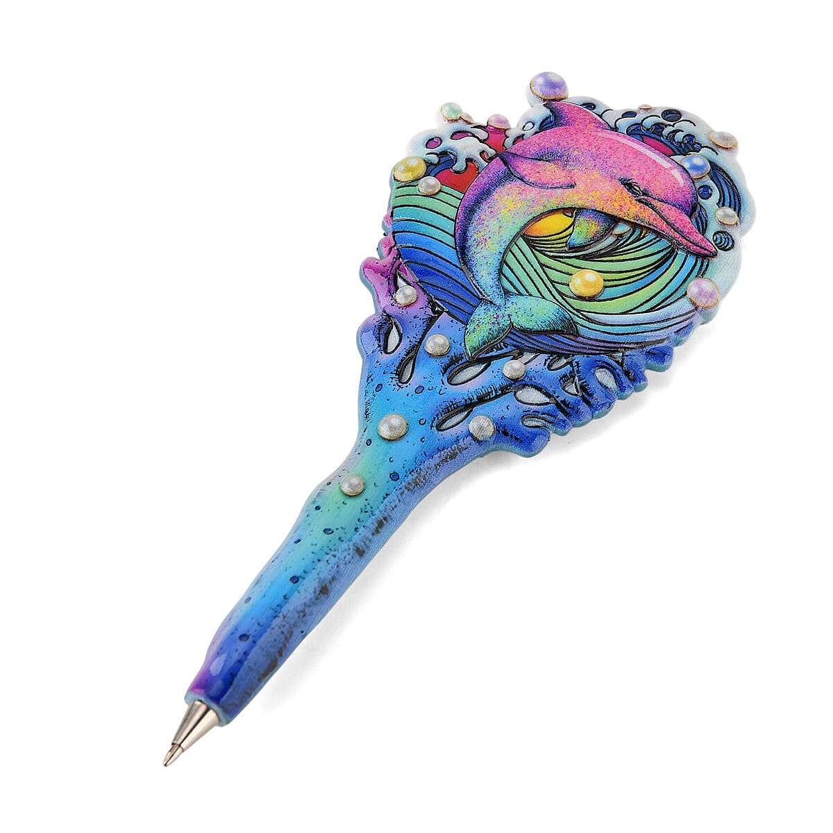 Livmore Blue Dolphin Set of 3 Polyresin Pen Gift Set with Magnet Bottle Opener and Notebook image number 2