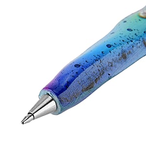 Livmore Blue Dolphin Set of 3 Polyresin Pen Gift Set with Magnet Bottle Opener and Notebook