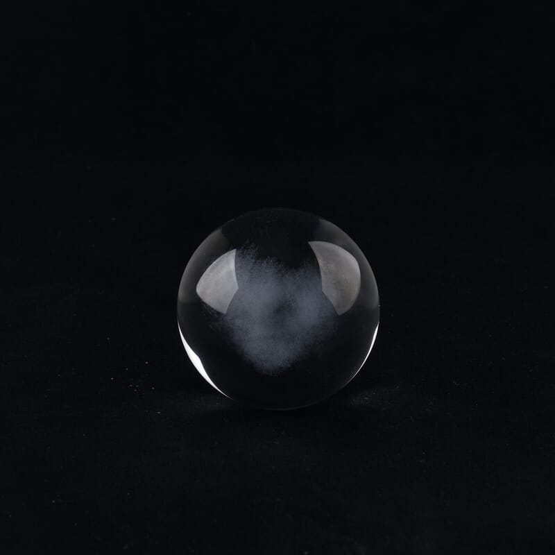 Livmore Heart Crystal Ball LED Light with Wooden Base Dia