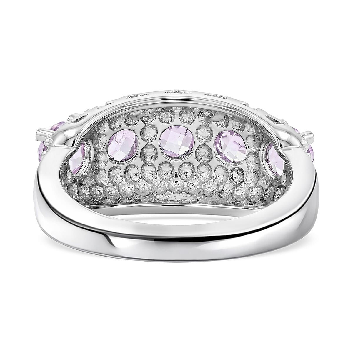 EverTrue Simulated Pink Diamond Ring in Stainless Steel (Size 6.0)