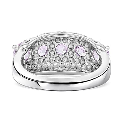 EverTrue Simulated Pink Diamond Ring in Stainless Steel (Size 6.0)