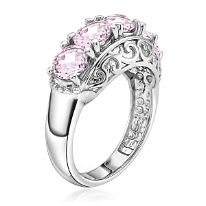 EverTrue Simulated Pink Diamond Ring in Stainless Steel (Size 7.0)