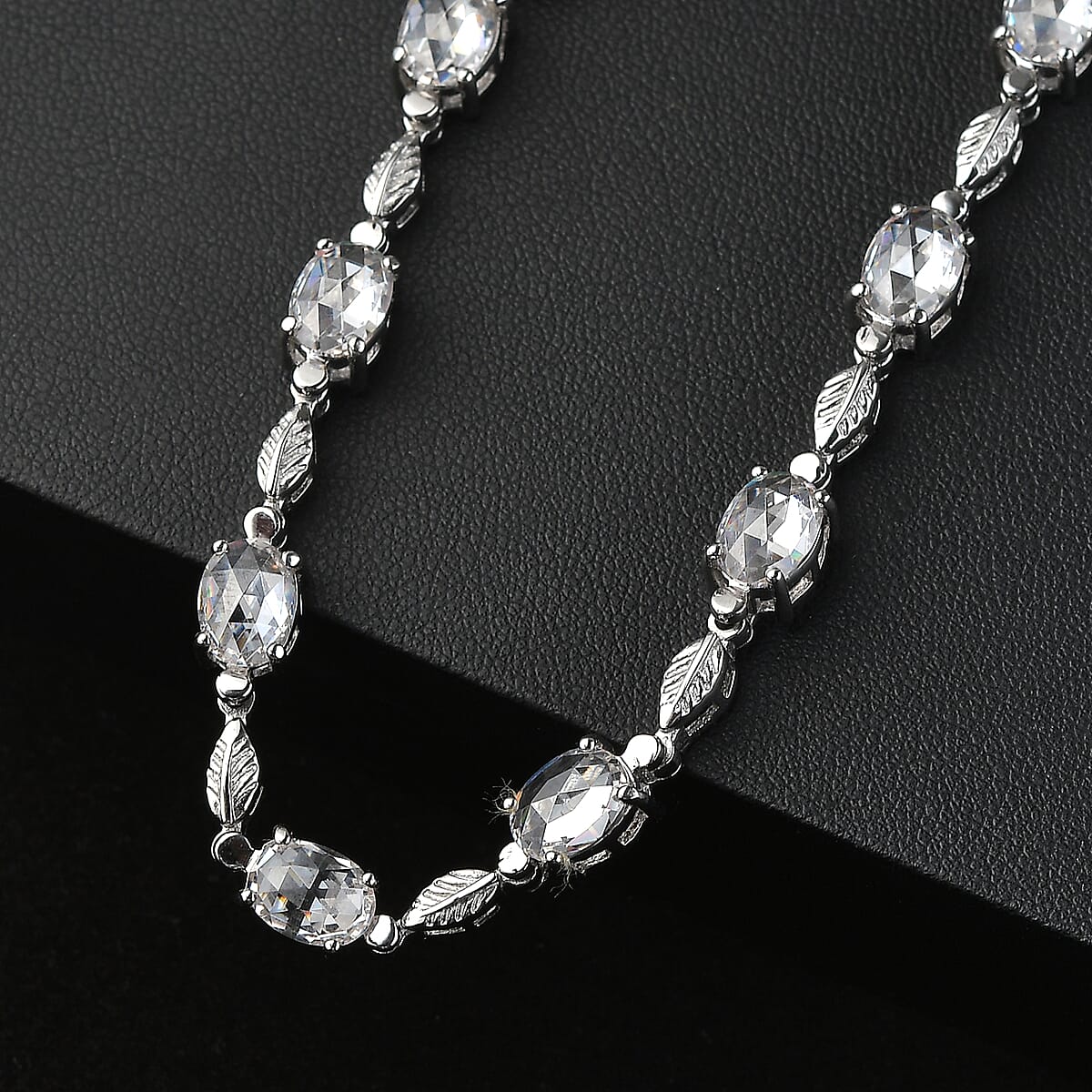 EverTrue Simulated Diamond Necklace in Stainless Steel 20 Inches  image number 1