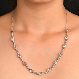 EverTrue Simulated Diamond Necklace in Stainless Steel 20 Inches 