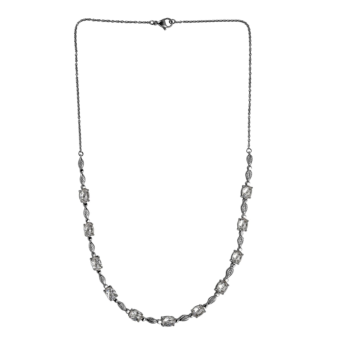 EverTrue Simulated Diamond Necklace in Stainless Steel 20 Inches  image number 3