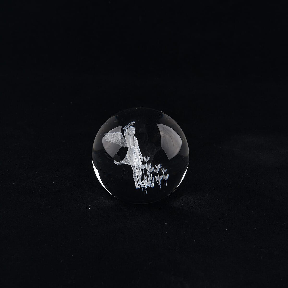 Livmore Fairy Crystal Ball LED Light with Wooden Base Dia image number 1