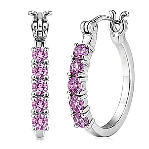 EverTrue Simulated Color Orchid Diamond Earrings in Stainless Steel
