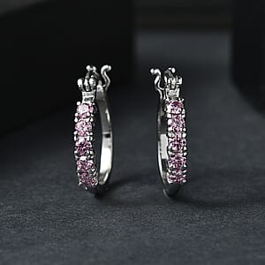 EverTrue Simulated Color Orchid Diamond Earrings in Stainless Steel