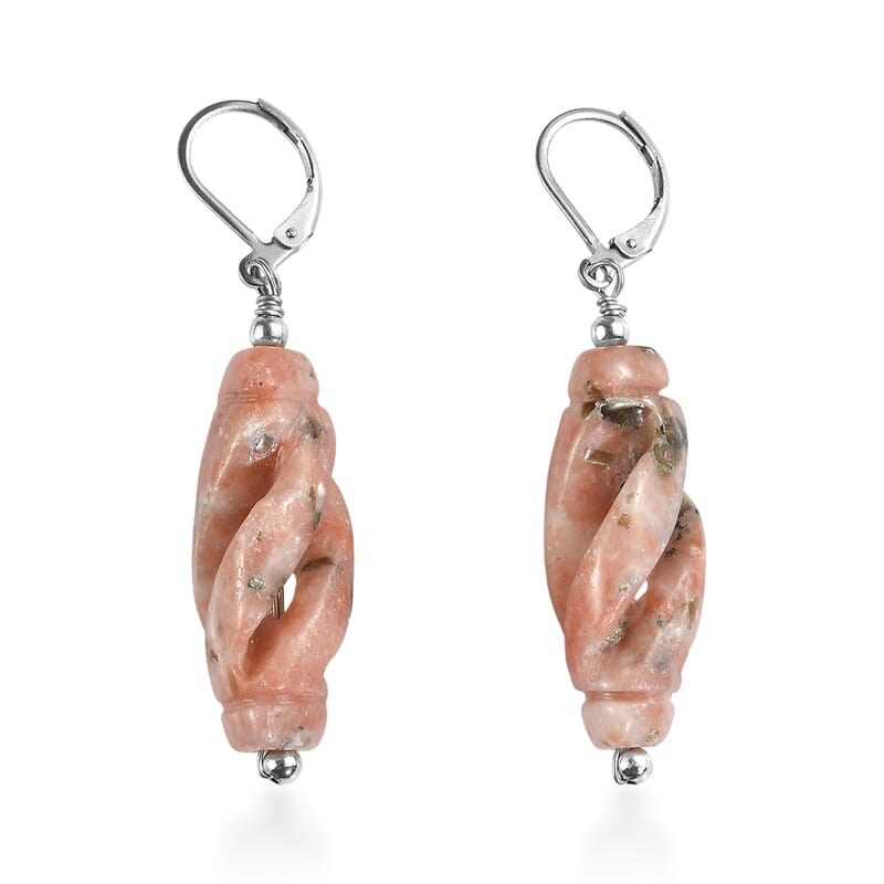 EverTrue Spice Jasper 40.00 ctw Earrings in Stainless Steel