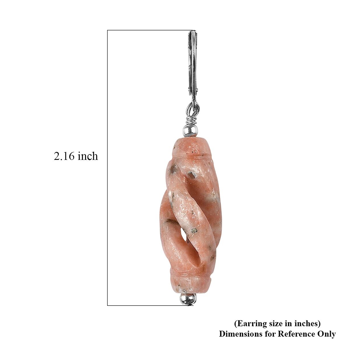 EverTrue Spice Jasper 40.00 ctw Earrings in Stainless Steel image number 4