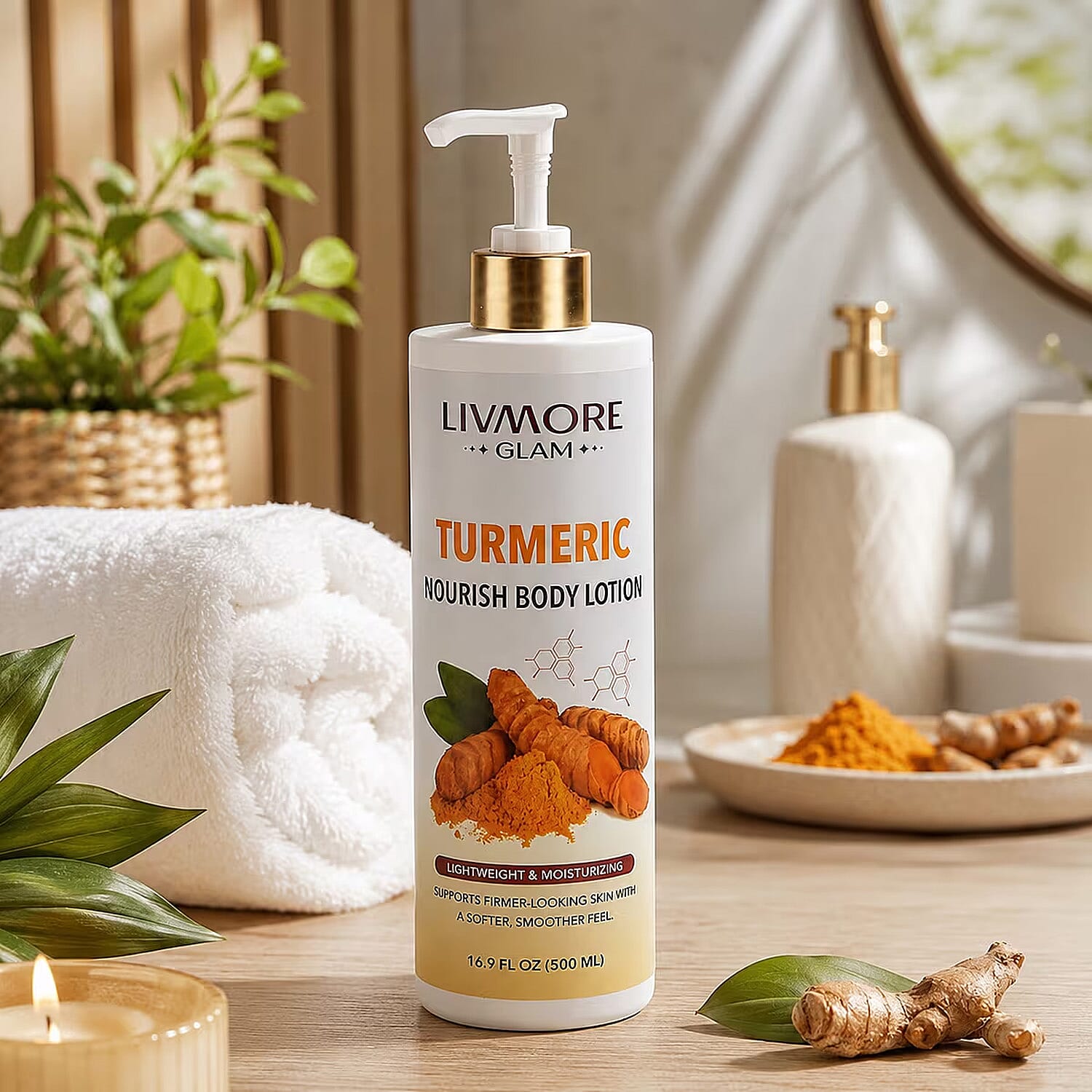 Livmore Turmeric Moisturizing the Skin Body Lotion - White