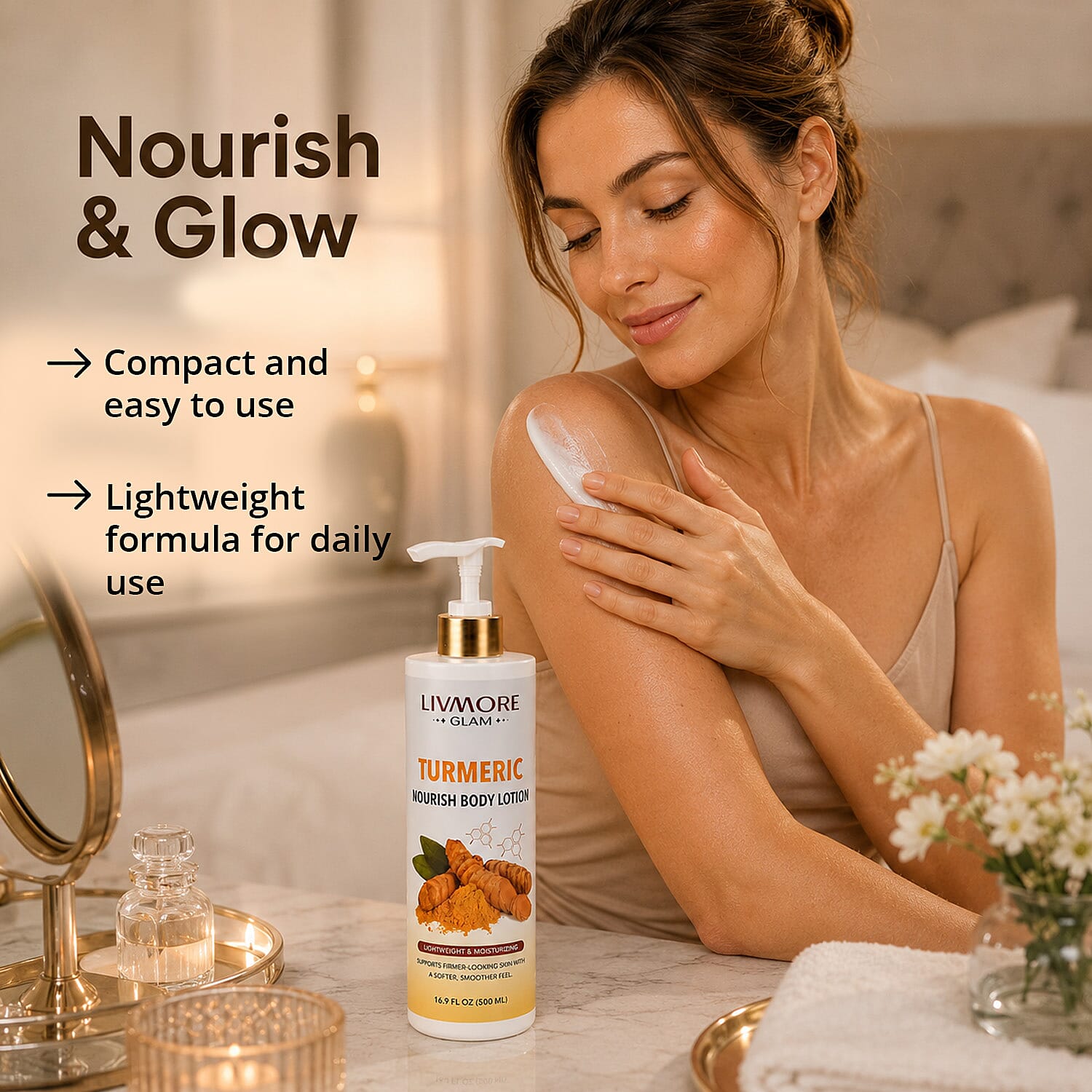 Livmore Turmeric Moisturizing the Skin Body Lotion - White