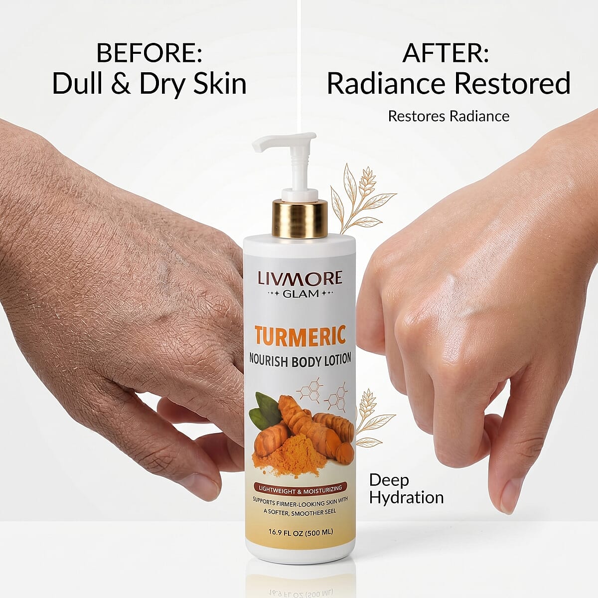 Livmore Turmeric Moisturizing the Skin Body Lotion - White image number 5