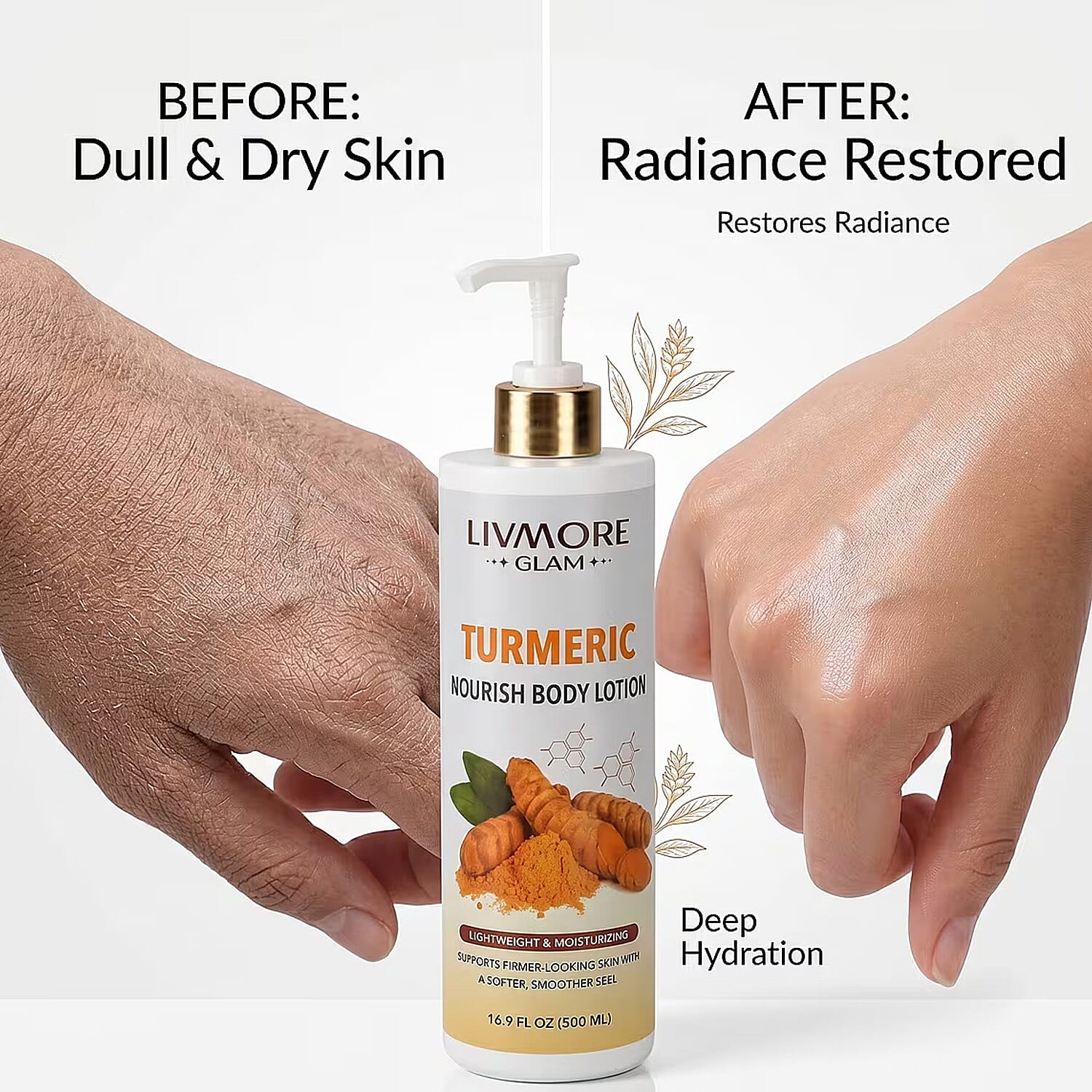 Livmore Turmeric Moisturizing the Skin Body Lotion - White