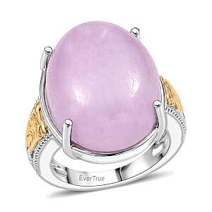 EverTrue Kunzite 22.65 ctw Enchanted Garden Ring in 18K YG Plated and Platinum Bond (Size 6.0)