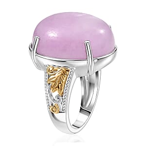 EverTrue Kunzite 22.65 ctw Enchanted Garden Ring in 18K YG Plated and Platinum Bond (Size 6.0)