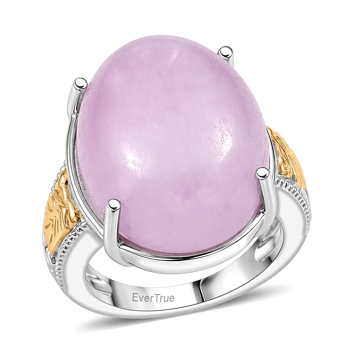 EverTrue Kunzite 22.65 ctw Enchanted Garden Ring in 18K YG Plated and Platinum Bond (Size 9.0)