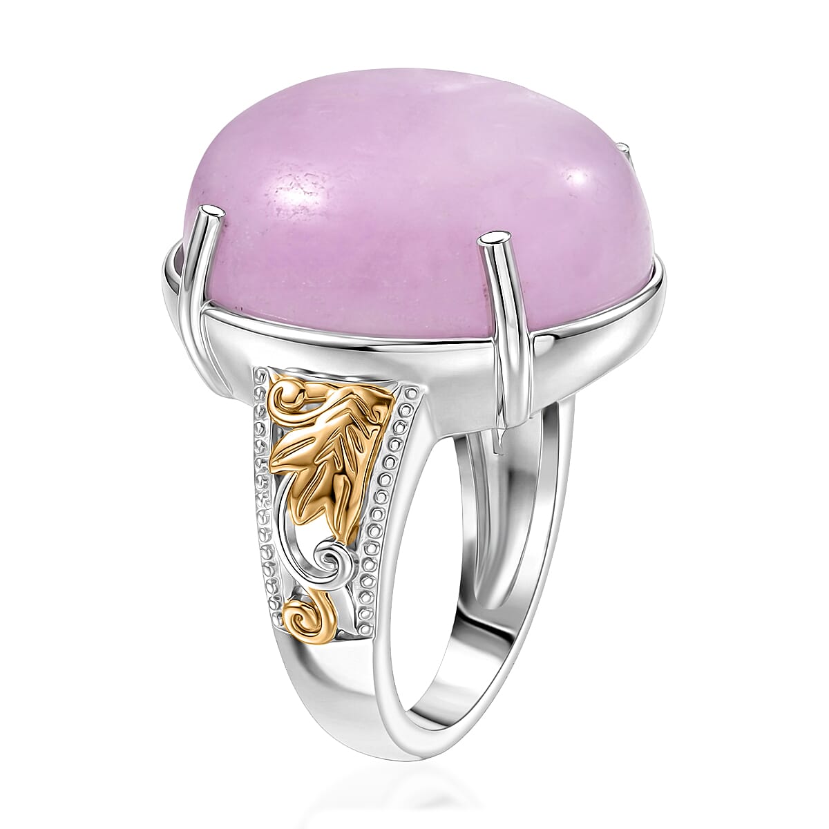 EverTrue Kunzite 22.65 ctw Enchanted Garden Ring in 18K YG Plated and Platinum Bond (Size 9.0)