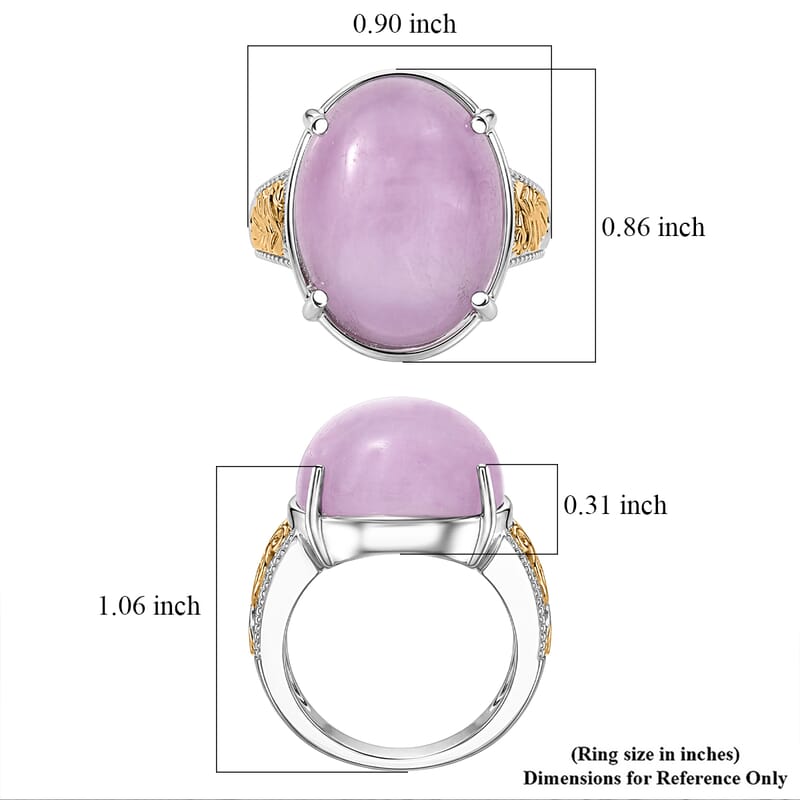 EverTrue Kunzite 22.65 ctw Enchanted Garden Ring in 18K YG Plated and Platinum Bond (Size 9.0)