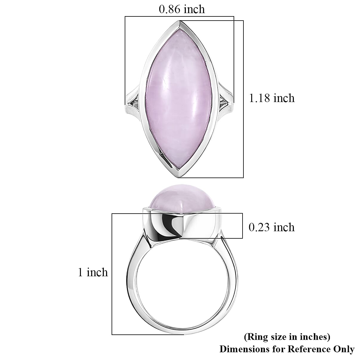 EverTrue Kunzite 16.65 ctw Solitaire Ring in Platinum Bond (Size 10.0)