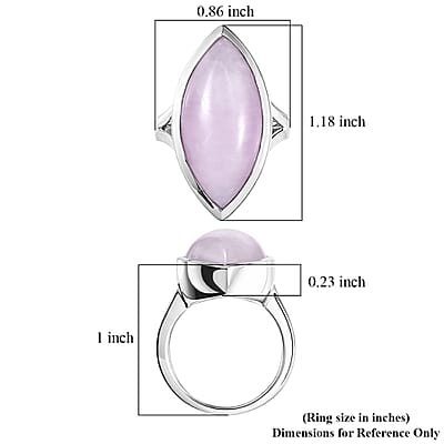 EverTrue Kunzite 16.65 ctw Solitaire Ring in Platinum Bond (Size 10.0)