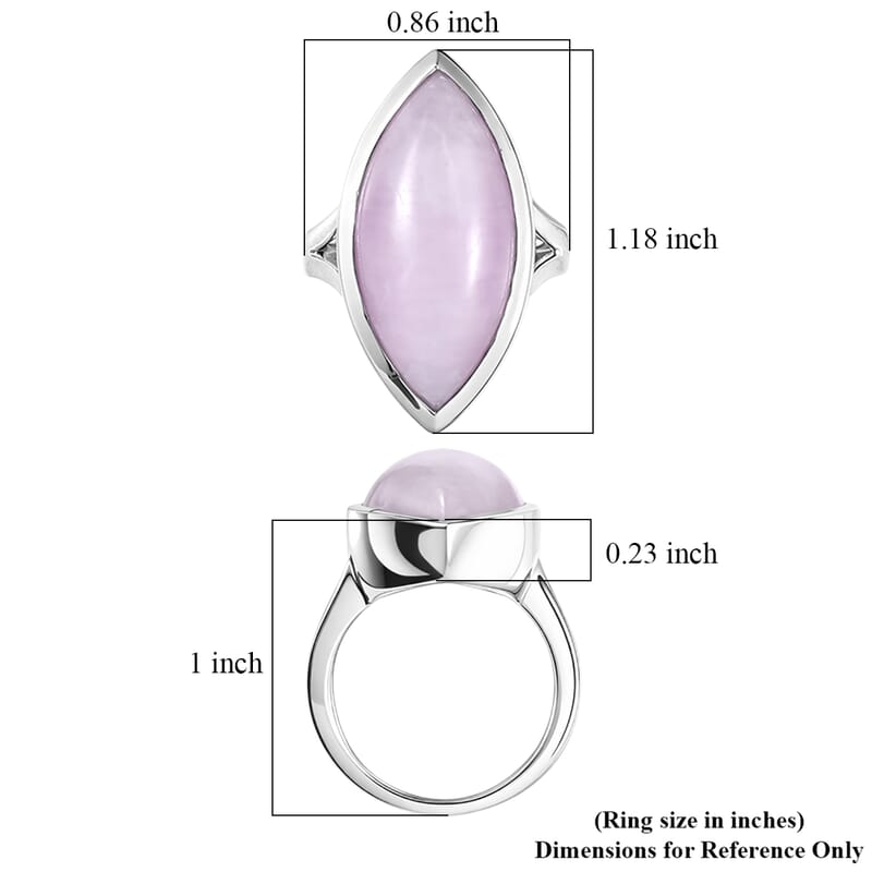 EverTrue Kunzite 16.65 ctw Solitaire Ring in Platinum Bond (Size 10.0)