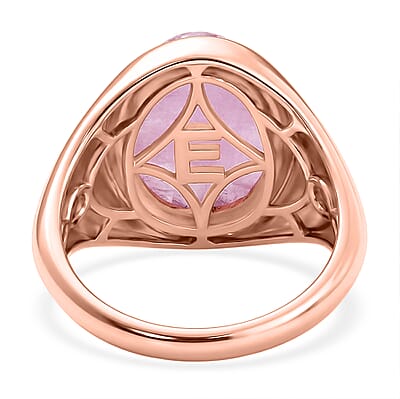 EverTrue Kunzite 11.00 ctw Men's Ring in 18K RG Plated (Size 13.0)