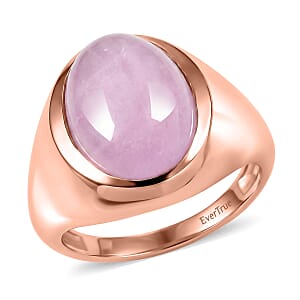 EverTrue Kunzite 11.00 ctw Men's Ring in 18K RG Plated (Size 14.0)