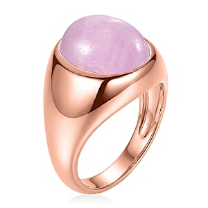 EverTrue Kunzite 11.00 ctw Men's Ring in 18K RG Plated (Size 14.0)