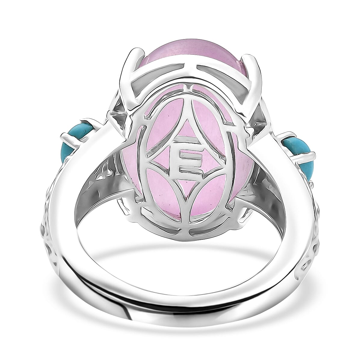 EverTrue Kunzite, Sleeping Beauty Turquoise Ring in Platinum Bond (Size 10.0) 15.00 ctw image number 4