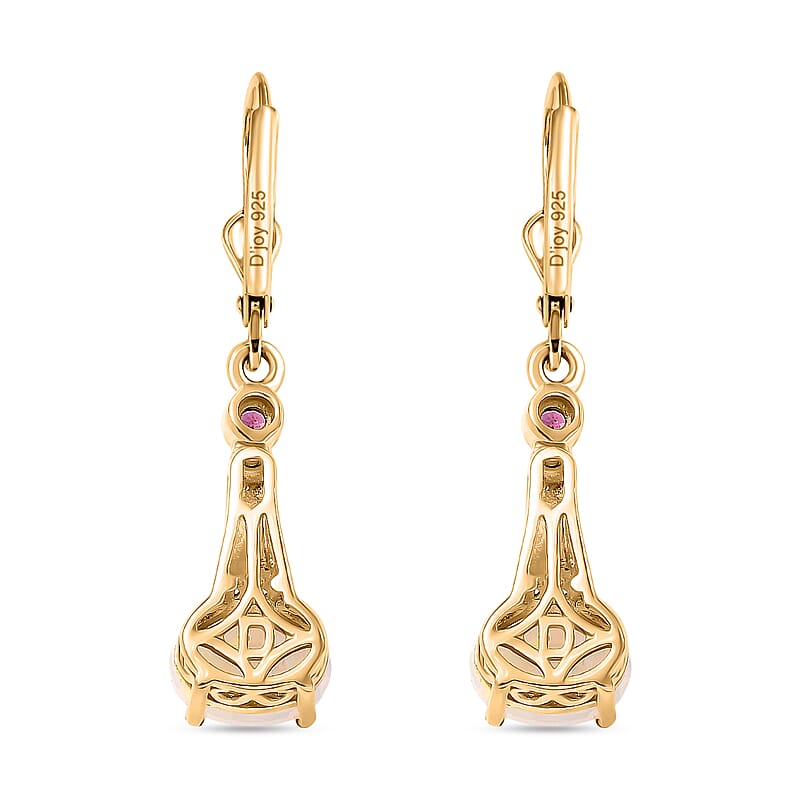 D'Joy Premium Ethiopian Welo Opal and Multi Gemstone 1.70 ctw Lever Back Earrings in Sterling Silver