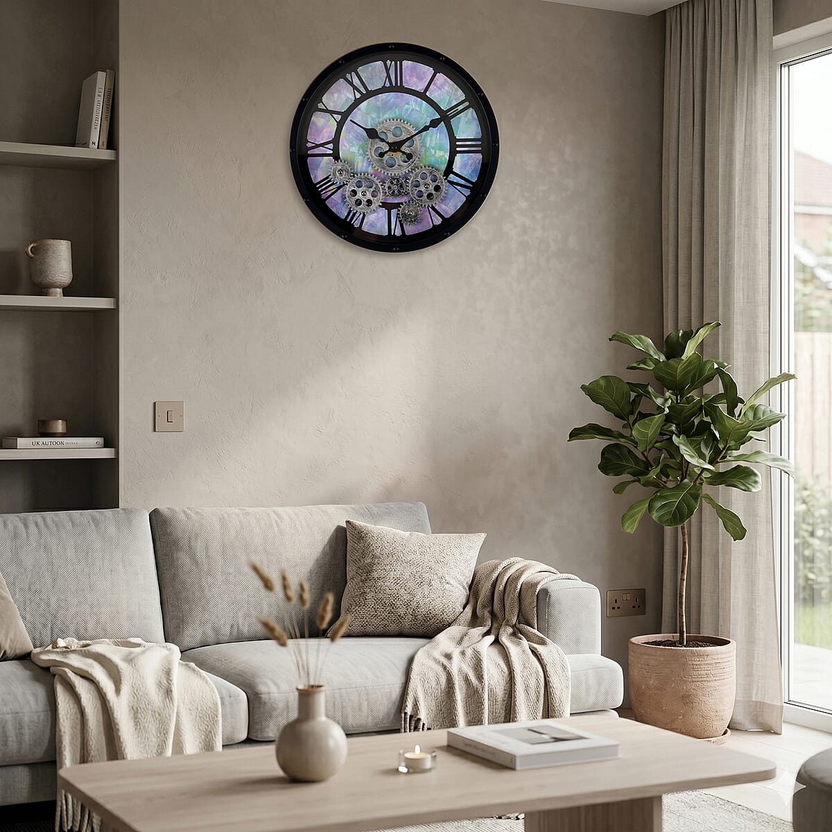 Livmore Silver Gear Wall Clock (11.22) image number 1