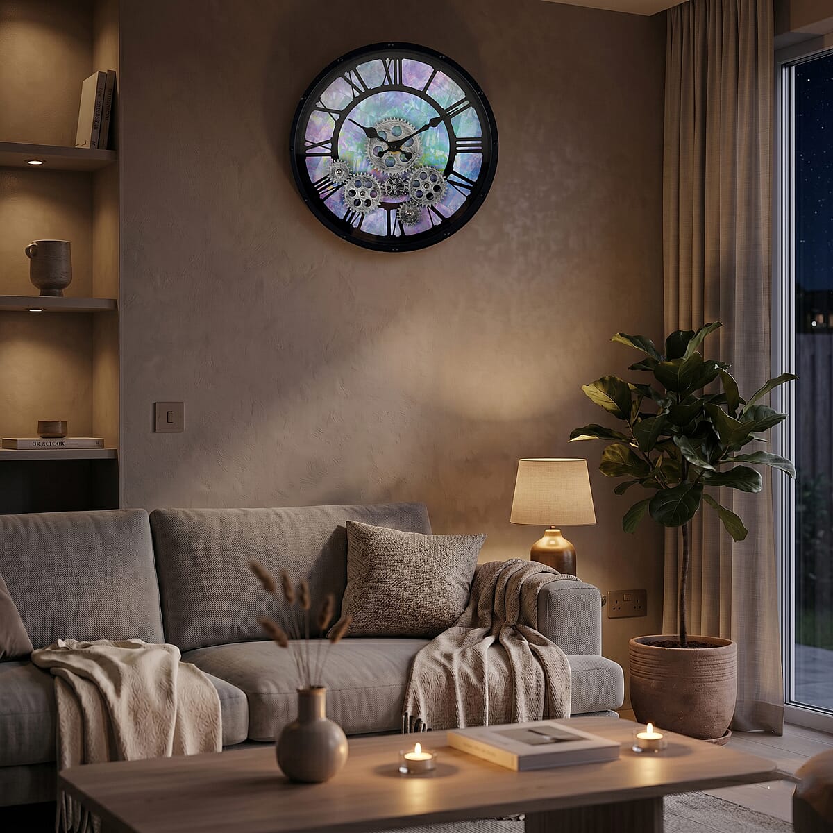 Livmore Silver Gear Wall Clock (11.22) image number 2