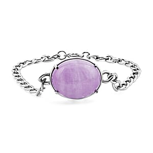 EverTrue Kunzite 40.50 ctw Serenity Link Bracelet in Stainless Steel (8.50 In)